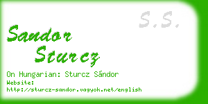 sandor sturcz business card